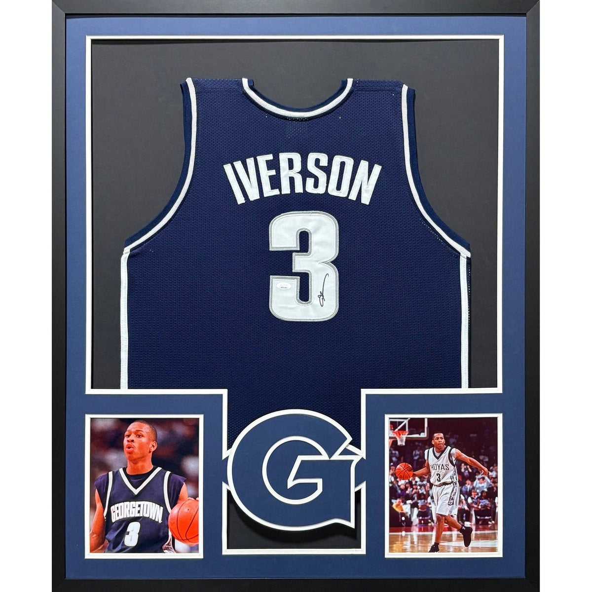 Allen Iverson Signed Framed Jersey JSA Autographed Georgetown 76ers 2P