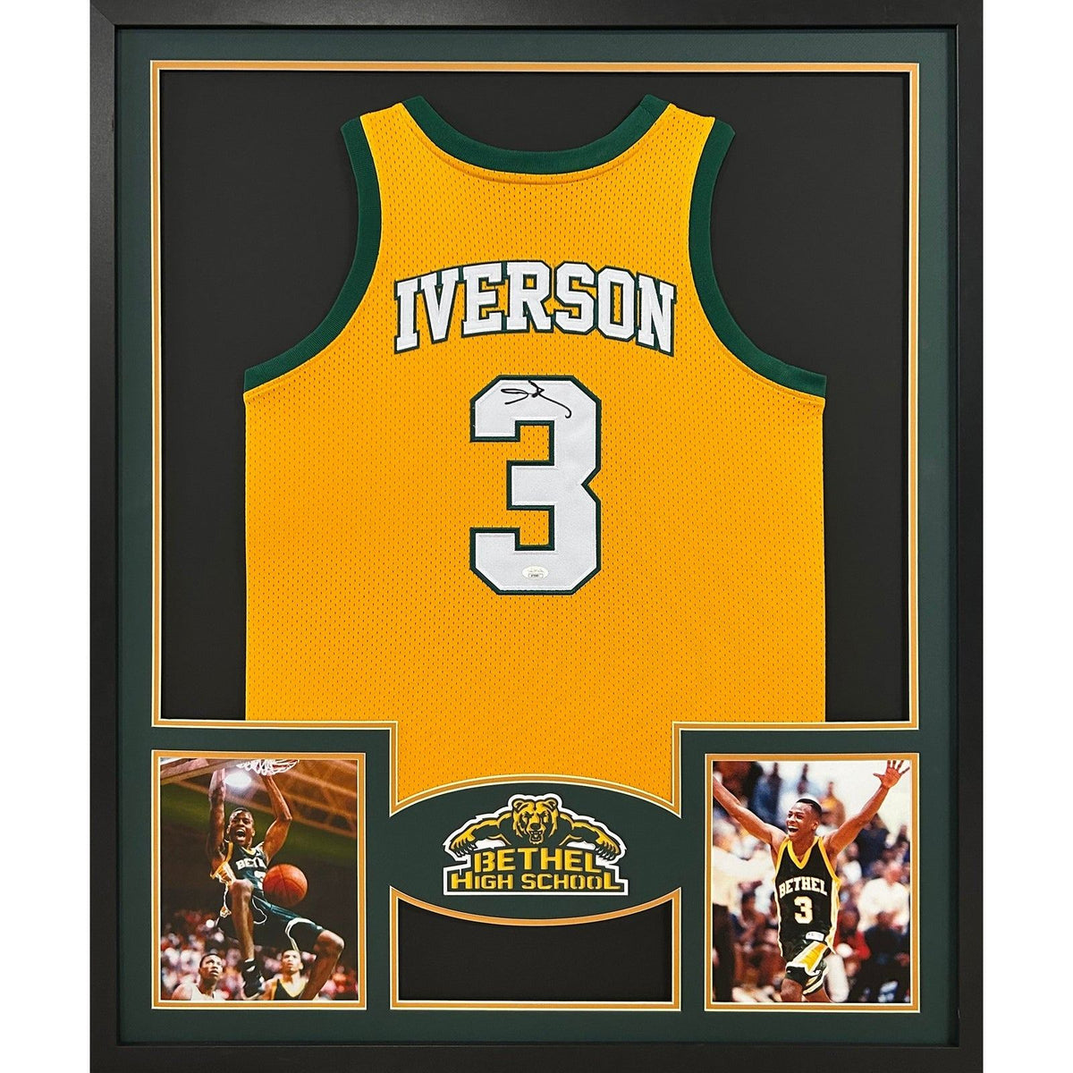 Allen Iverson Signed Framed Jersey JSA Autographed Bethel High School