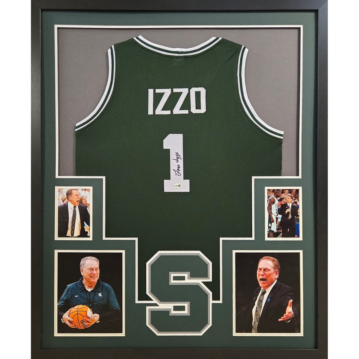 Tom Izzo Framed Signed Jersey Beckett Autographed Michigan State MSU