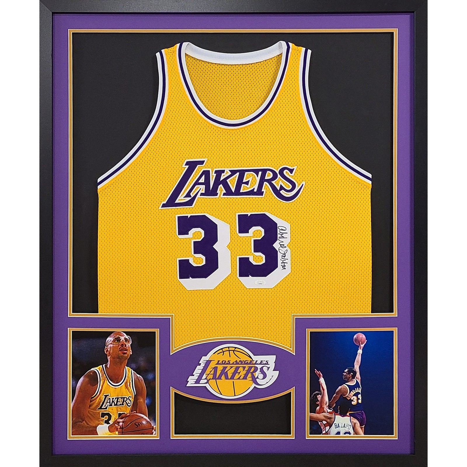 Kareem Abdul-Jabbar Framed Signed Jersey JSA Autographed Lakers Front