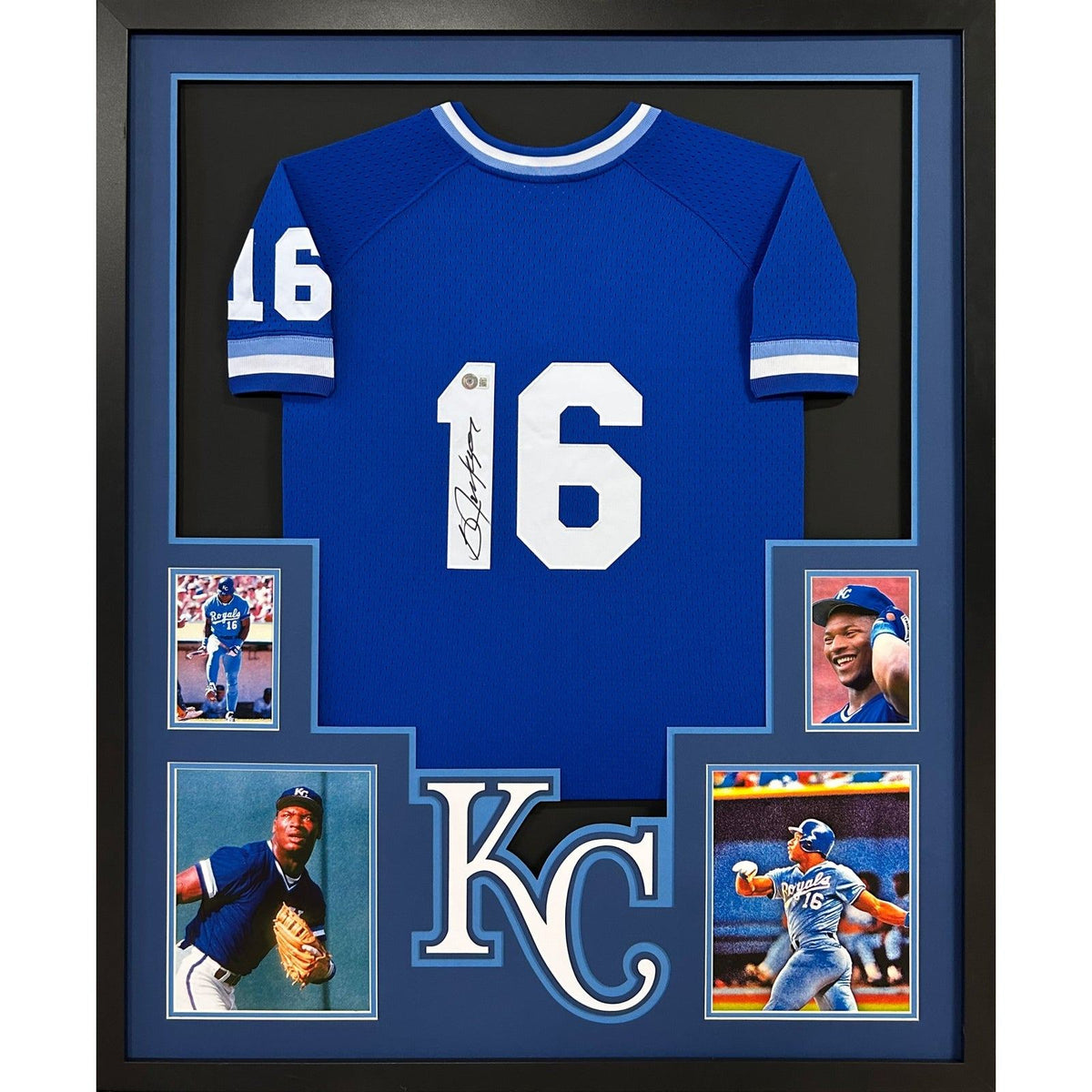 Bo Jackson Signed Framed Royal Jersey Beckett Autographed Kansas City Royals