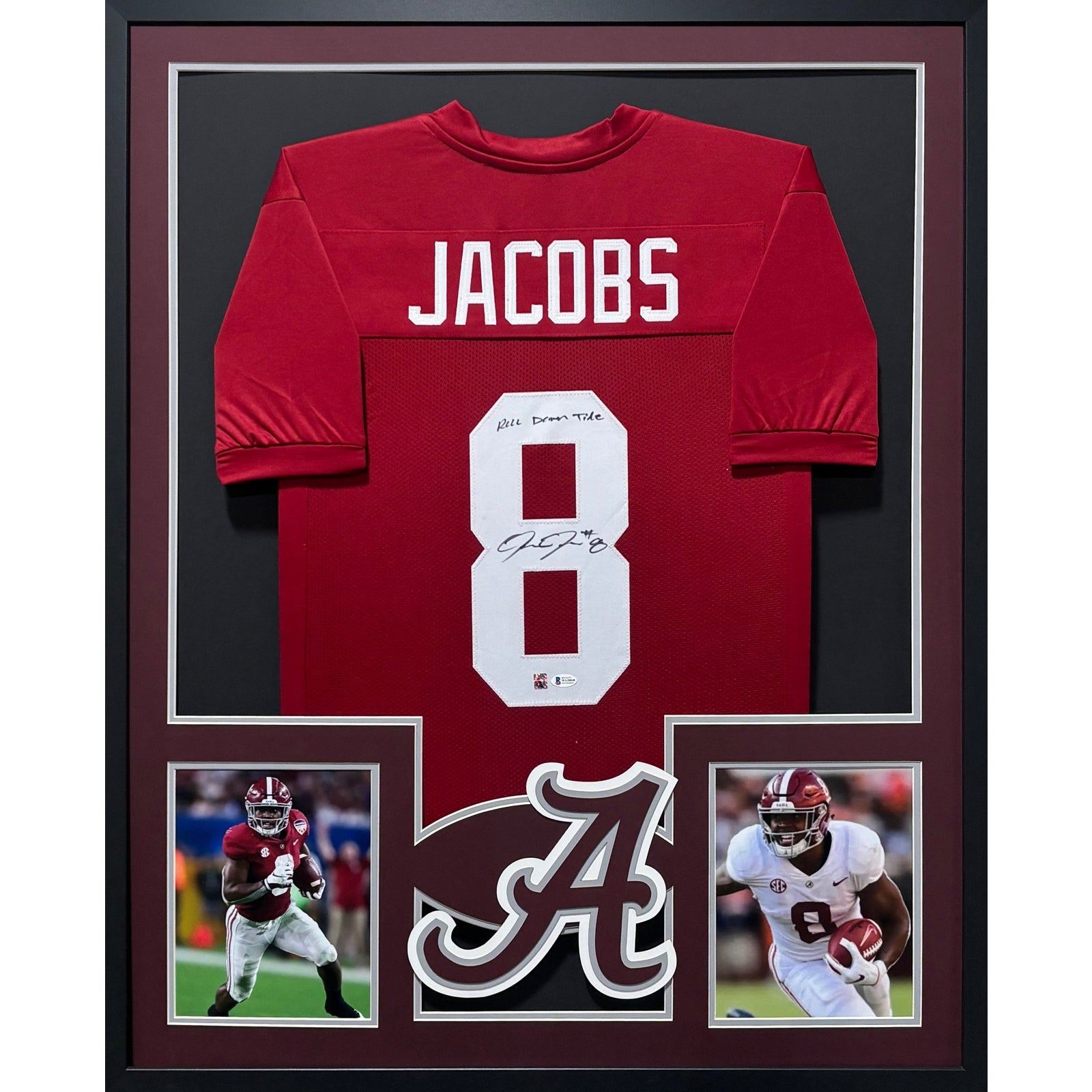Josh Jacobs Signed Framed Jersey Beckett Autographed Alabama