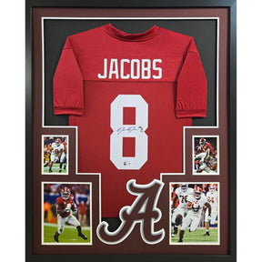 Josh Jacobs Signed Framed Jersey Beckett Autographed Alabama 4P