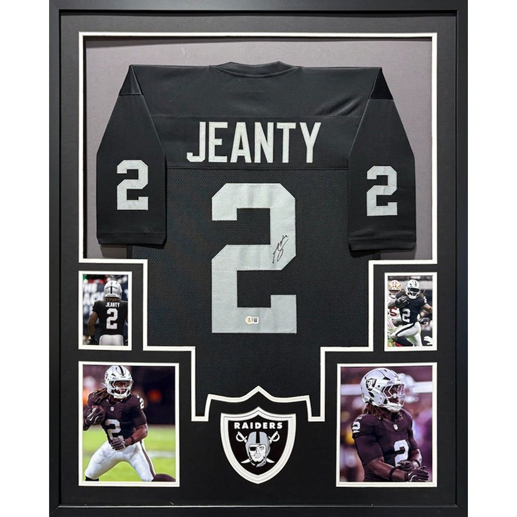 Ashton Jeanty Signed Framed Jersey Beckett Autographed Las Vegas Raiders 4P