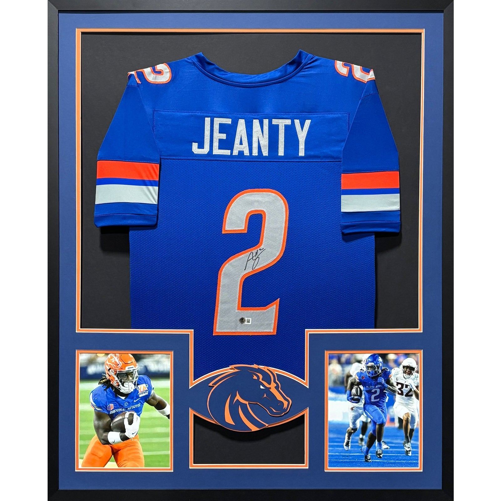 Ashton Jeanty Signed Framed Jersey Beckett Autographed Boise State Raiders