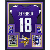 Justin Jefferson Signed Framed Purple Jersey Beckett Autographed Vikings