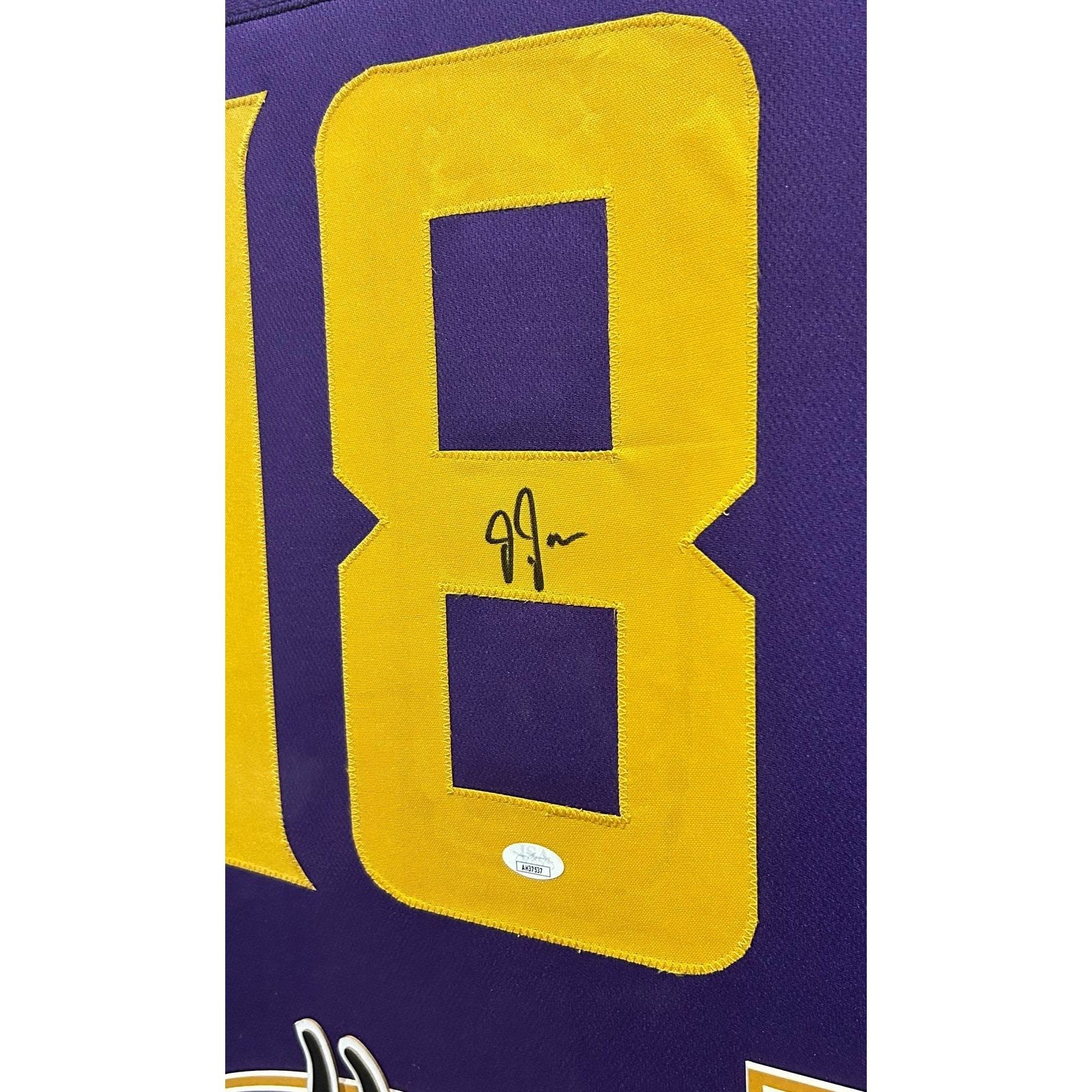 GSSM Justin Jefferson Signed Purple/Yellow Jersey (JSA)