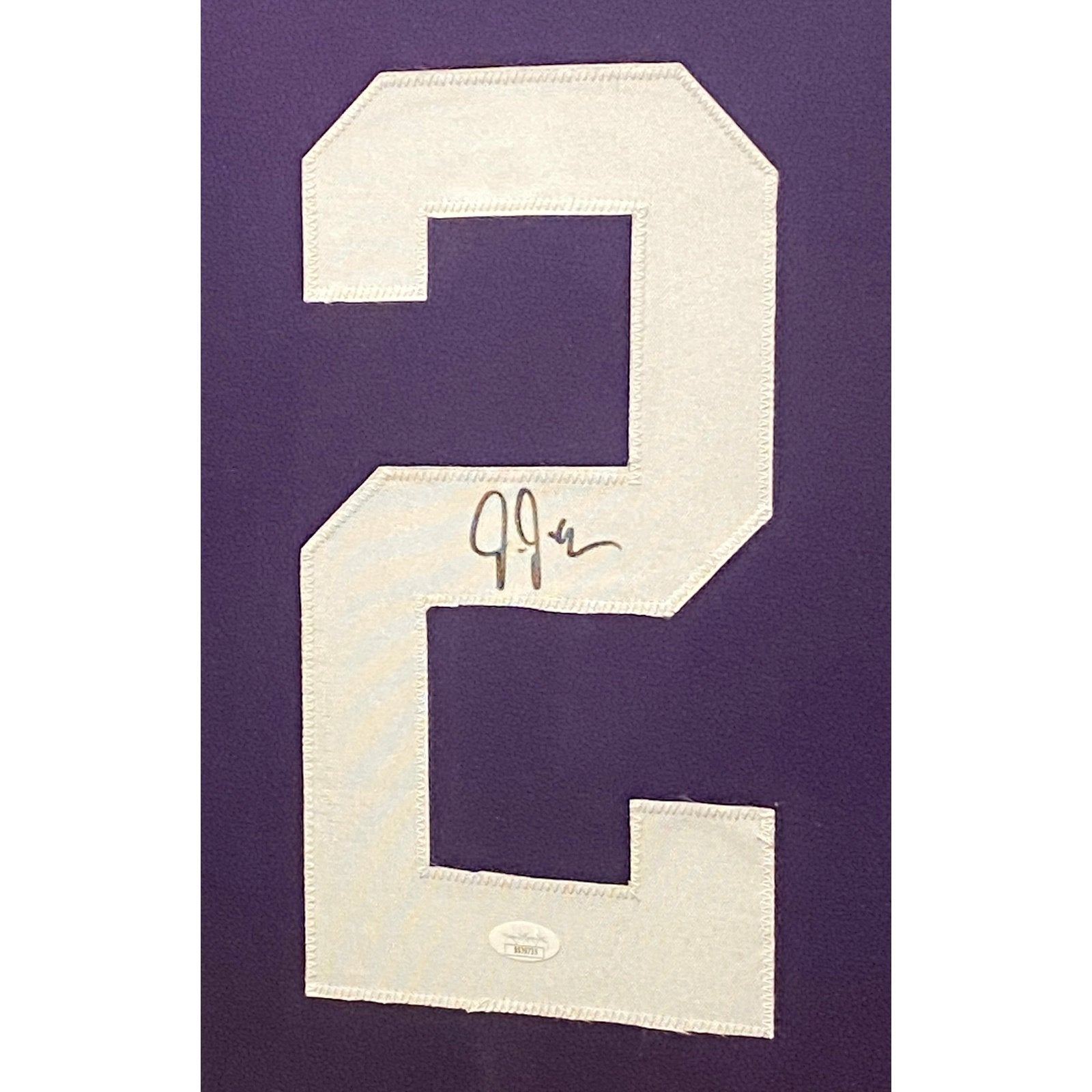 Framed Autographed/Signed JUSTIN JEFFERSON 33x42 Color Rush Jersey JSA –  Super Sports Center