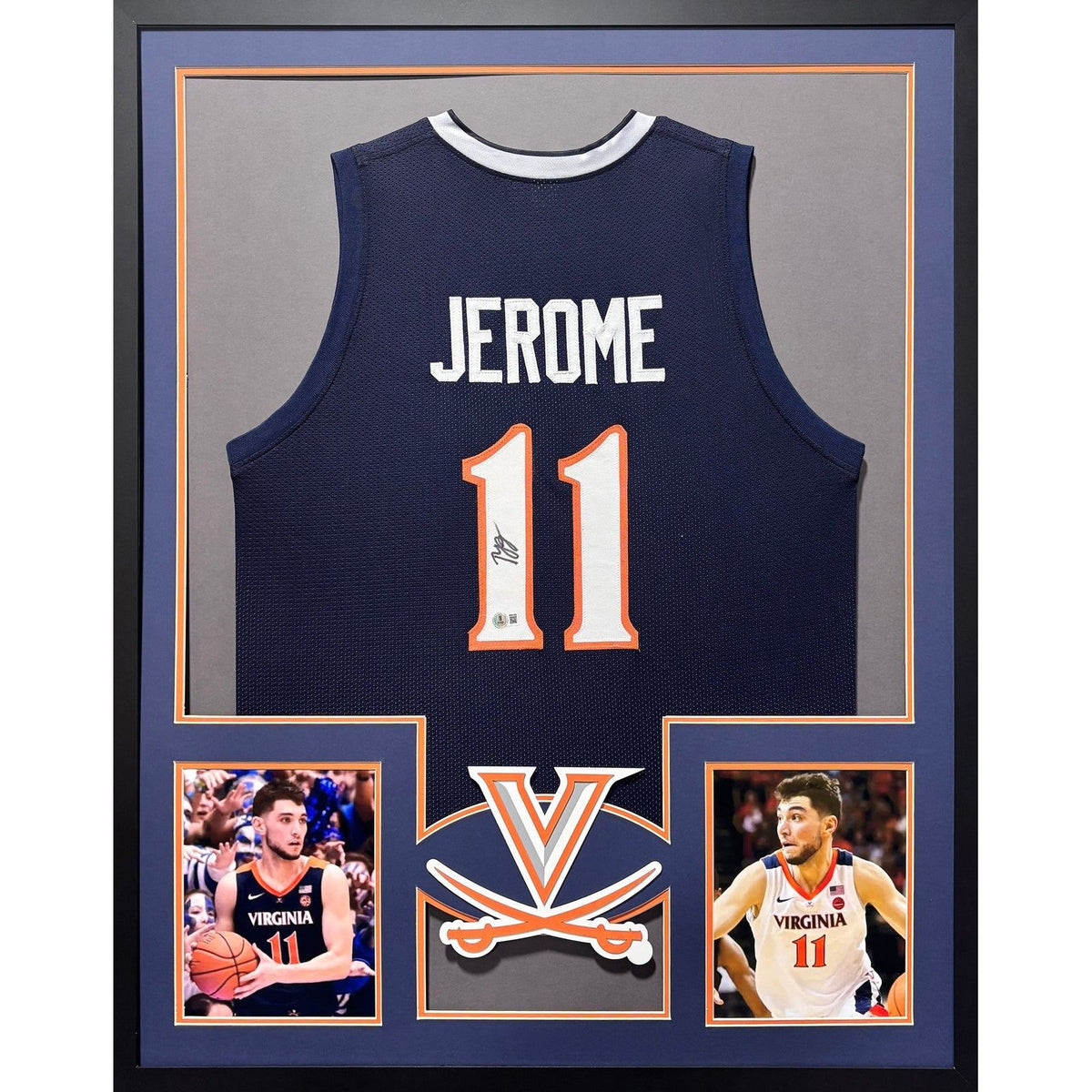 Ty Jerome Framed Signed Virginia Jersey Beckett Autographed Cavalierrs