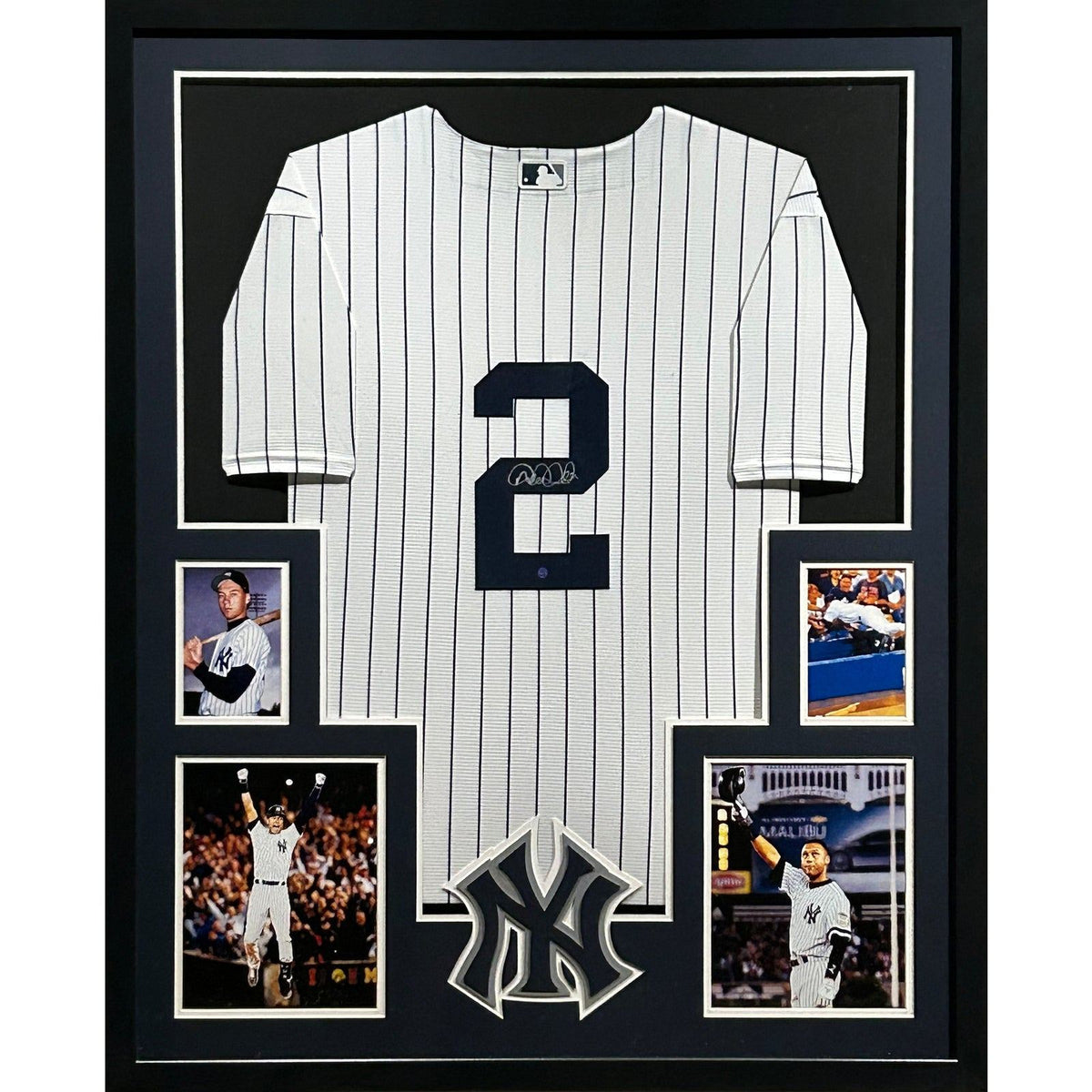 Derek Jeter Framed Signed Jersey JSA New York Yankees Autographed Back