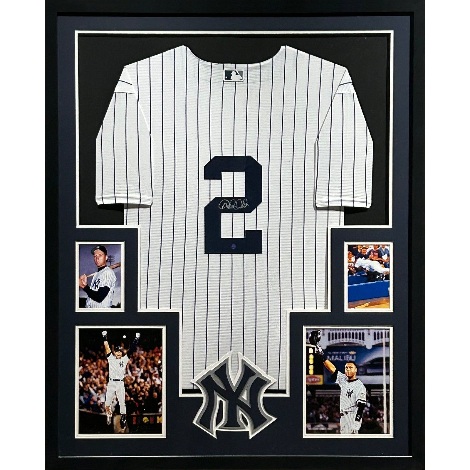 Derek Jeter Framed Signed Jersey JSA New York Yankees Autographed Back