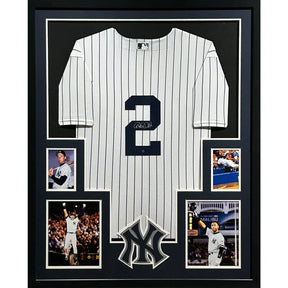 Derek Jeter Framed Signed Jersey JSA New York Yankees Autographed Back