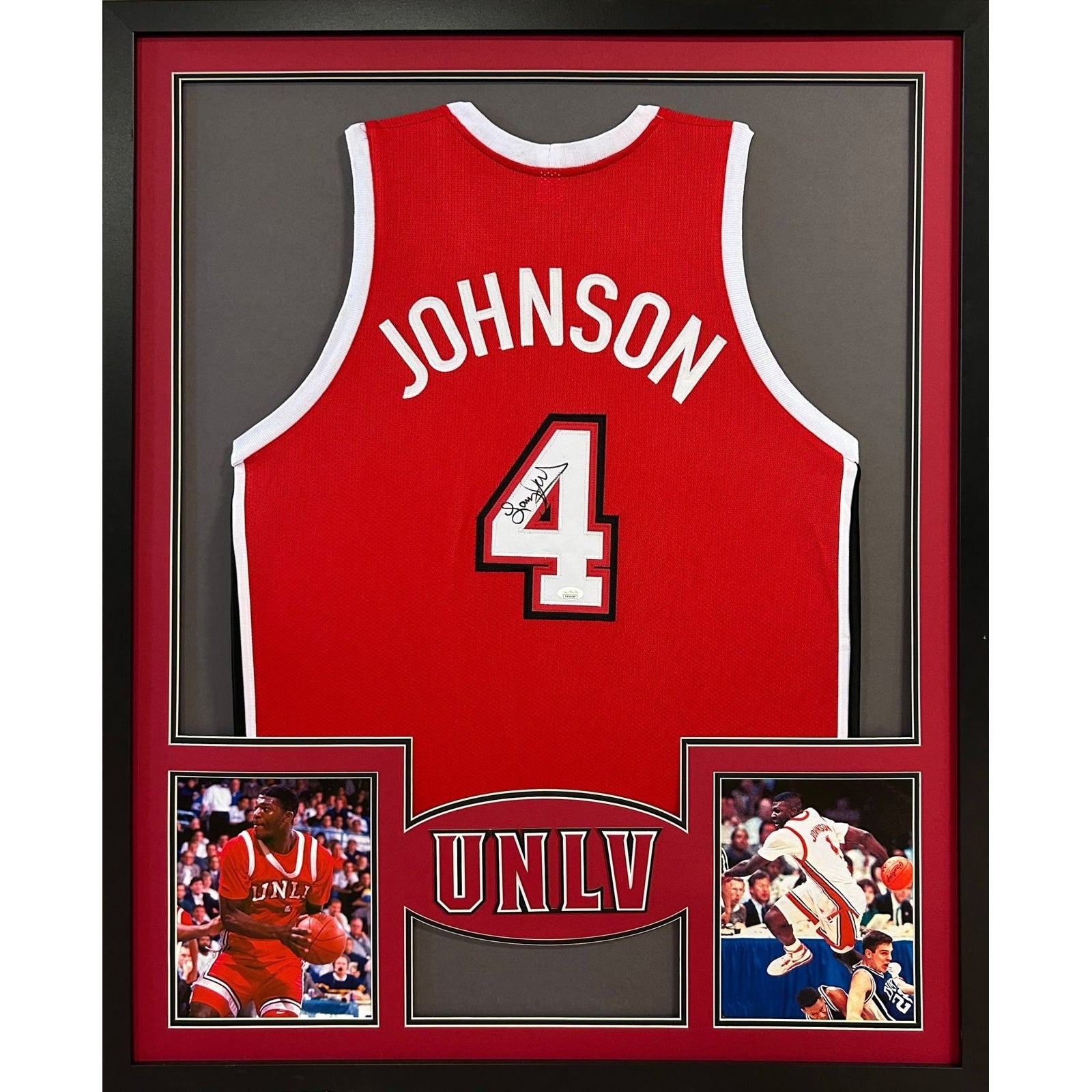 Larry Johnson Framed Signed Jersey JSA Autographed UNLV