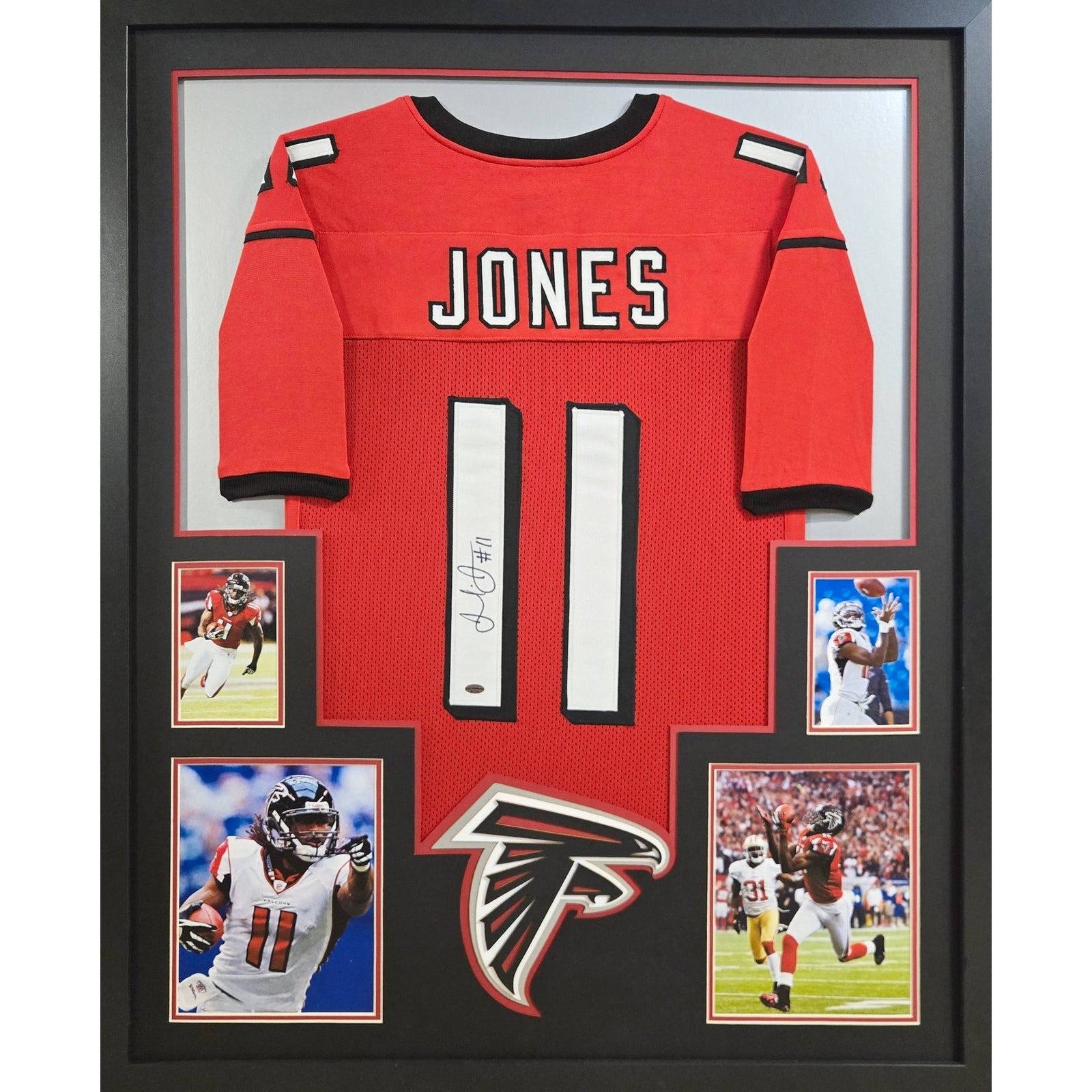Julio Jones Framed White Jersey Leaf COA Autographed Atlanta Falcons