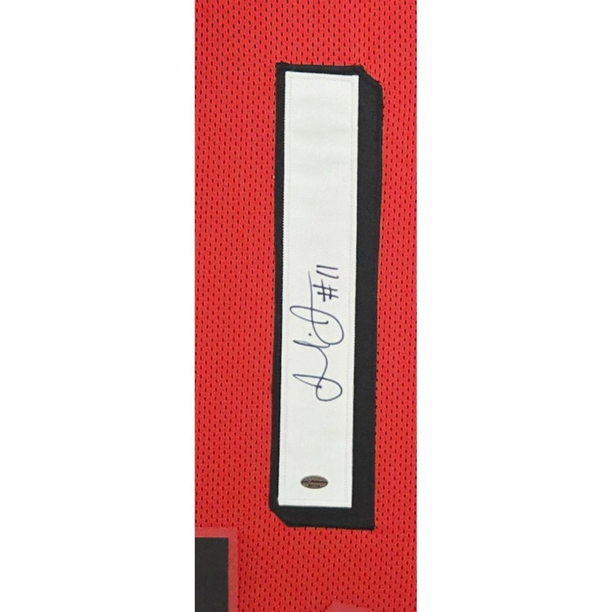 Julio Jones Framed White Jersey Leaf COA Autographed Atlanta Falcons