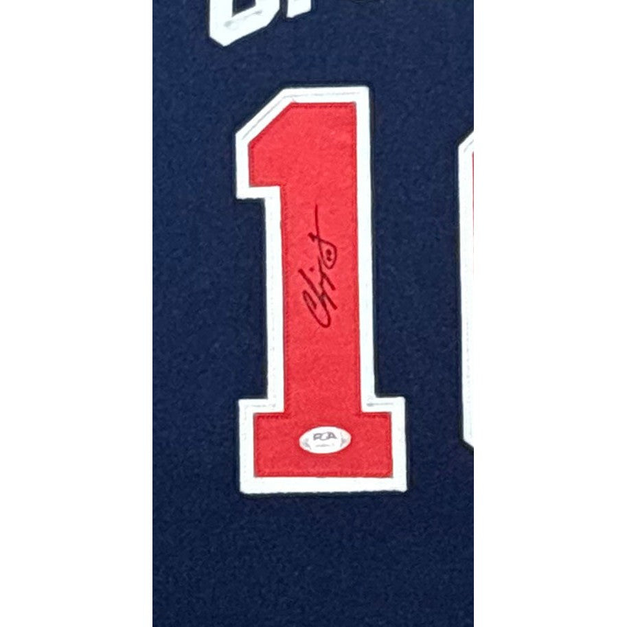 Chipper Jones Signed Framed Blue Jersey PSA/DNA Autographed Atlanta Braves 2P