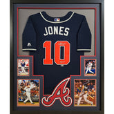 Chipper Jones Signed Framed Blue Jersey Tristar Autographed Atlanta Braves