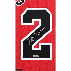 Michael Jordan Framed Signed Bulls Red Jersey UDA Autographed UpperDeck 4P