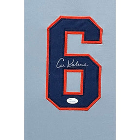 Al Kaline Signed Framed Grey Jersey JSA Autographed Detroit Tigers
