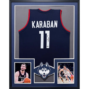 Alex Karaban Signed Framed Jersey Beckett Autographed Uconn Connecticut