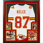 Travis Kelce Framed White Jersey JSA Autographed Signed Kansas City Chiefs