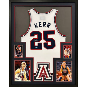 Steve Kerr Framed Signed Arizona Jersey UDA Autographed College Bulls