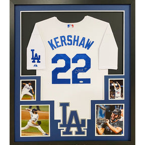 Clayton Kershaw Signed Framed Jersey Beckett Autographed LA Dodgers L