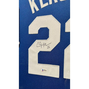 Clayton Kershaw Signed Framed Blue Jersey Beckett Autographed LA Dodgers L.A.