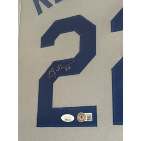 Clayton Kershaw Signed Framed Grey Jersey Beckett Autographed LA Dodgers L.A.