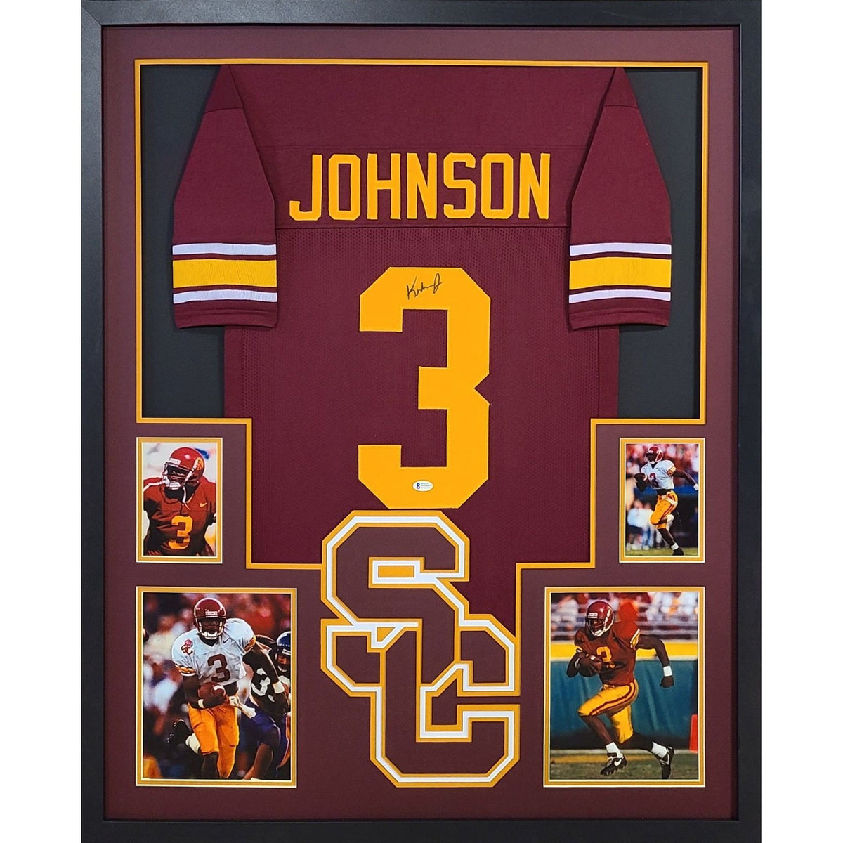 Keyshawn Johnson Framed Signed Jersey Beckett Autographed USC