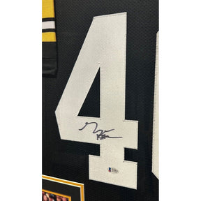 George Kittle Framed Signed Black Jersey Beckett Autographed Iowa Hawkeyes 2P