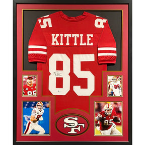 George Kittle Framed Signed Red Jersey Beckett Autographed SF 49ers NS
