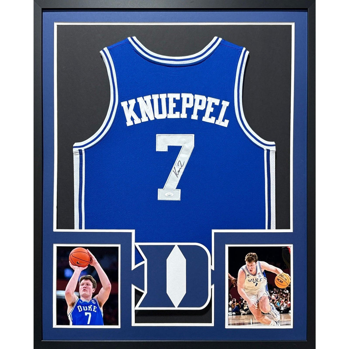 Kon Knueppel Signed Framed Jersey JSA Autographed Duke Blue Devils