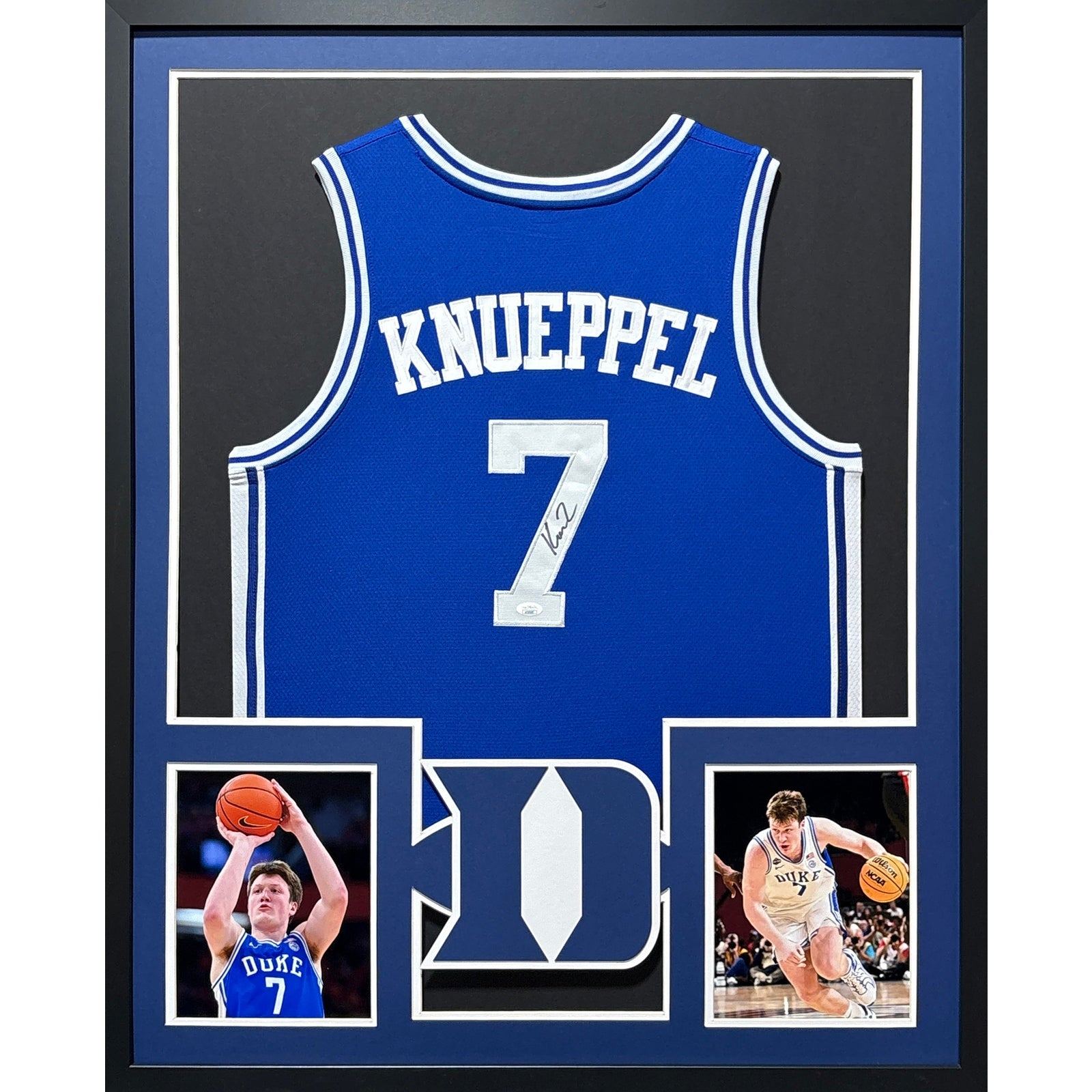 Kon Knueppel Signed Framed Jersey JSA Autographed Duke Blue Devils