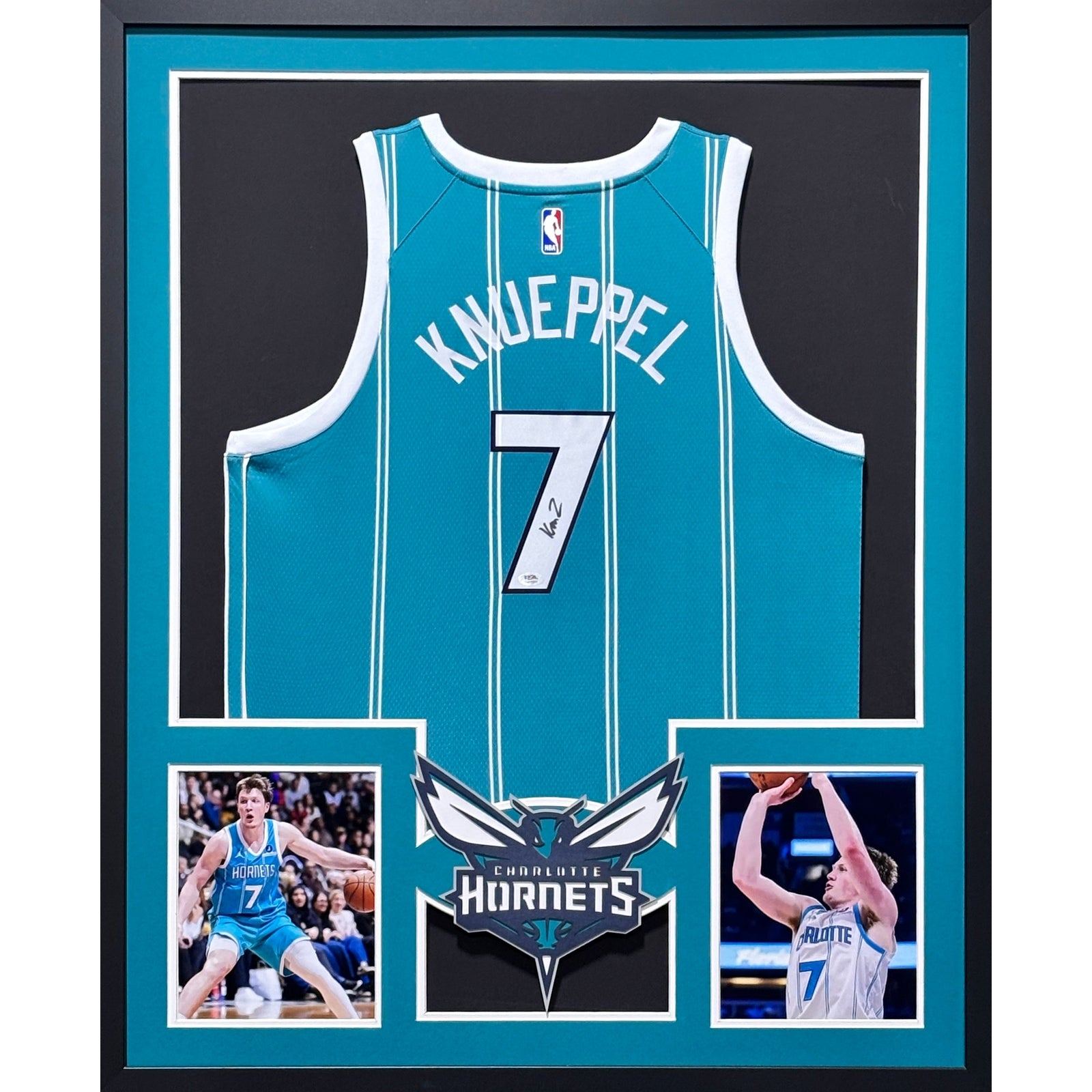 Kon Knueppel Signed Framed Jersey PSA/DNA Autographed Charlotte Hornets