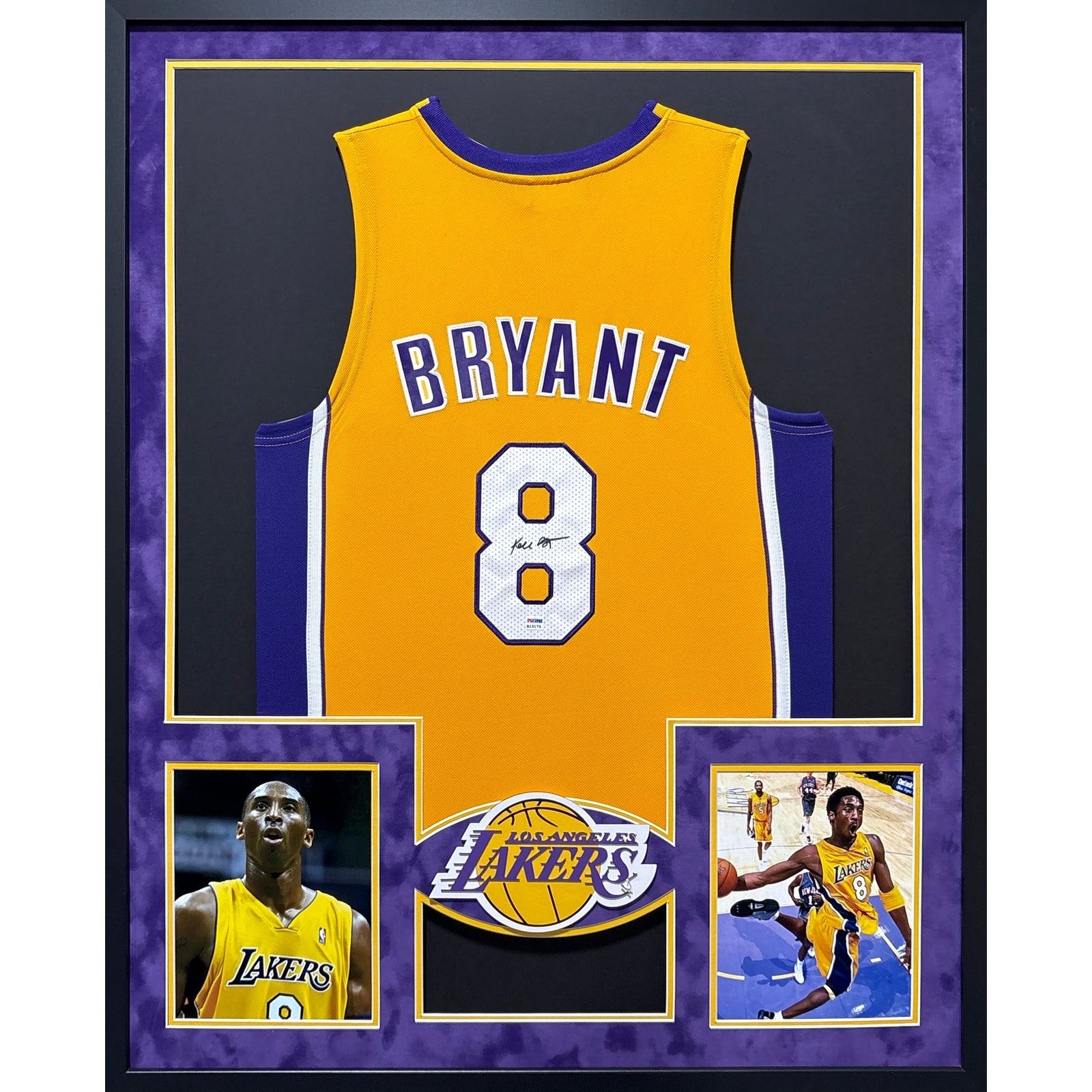 Kobe Bryant Framed Signed Jersey Autographed Signed Lakers Suede PSA/DNA