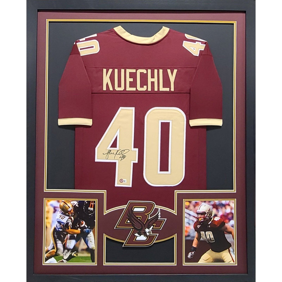 Luke Kuechly Framed Signed Jersey Beckett Autographed Boston College