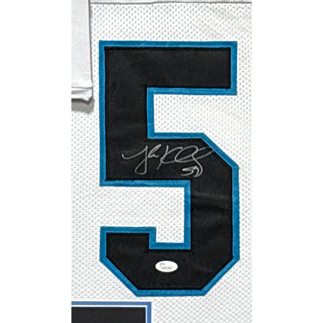 Luke Kuechly Framed Signed White Jersey JSA Autographed Carolina Panthers