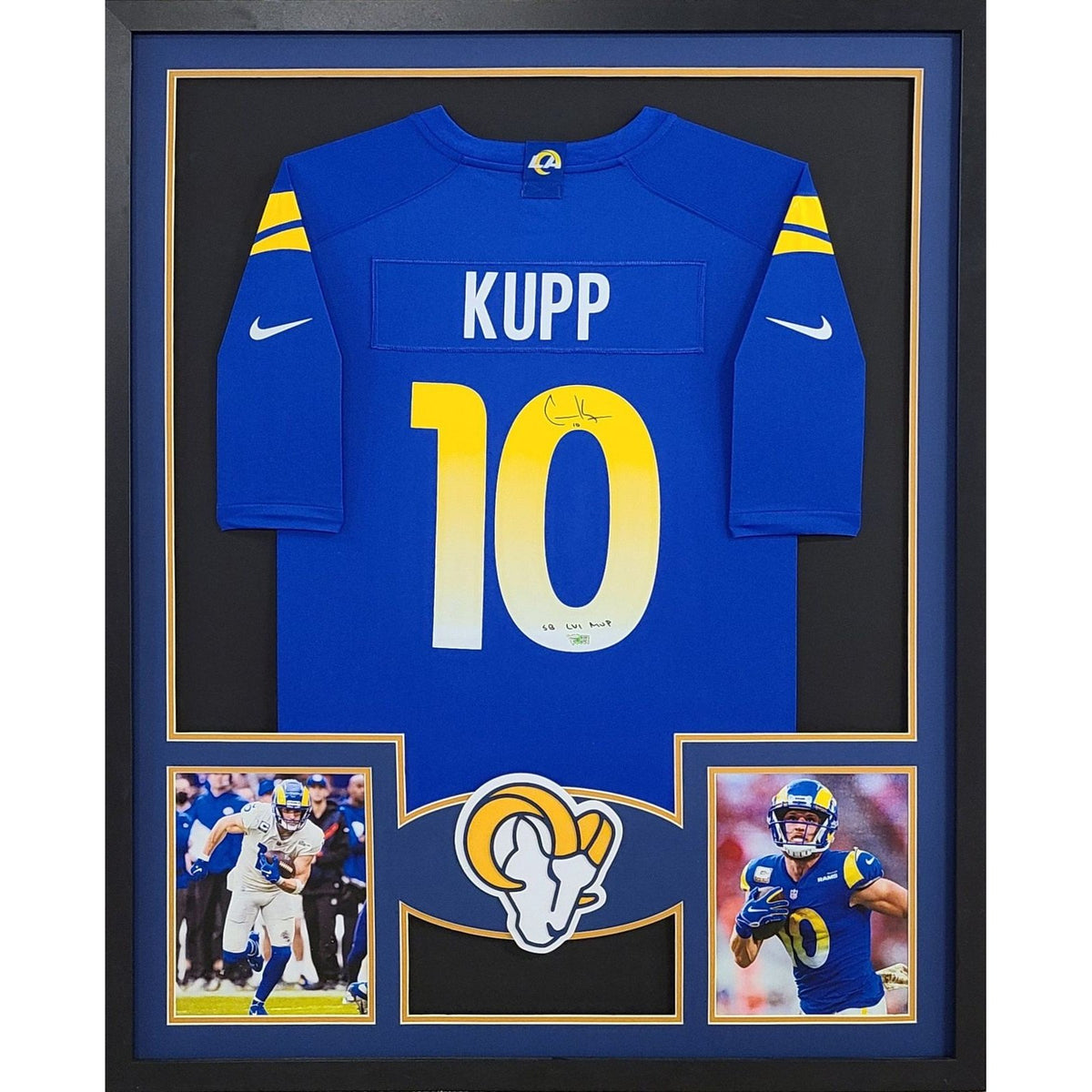 Cooper Kupp Framed Signed Blue Jersey Fanatics Autographed LA Rams