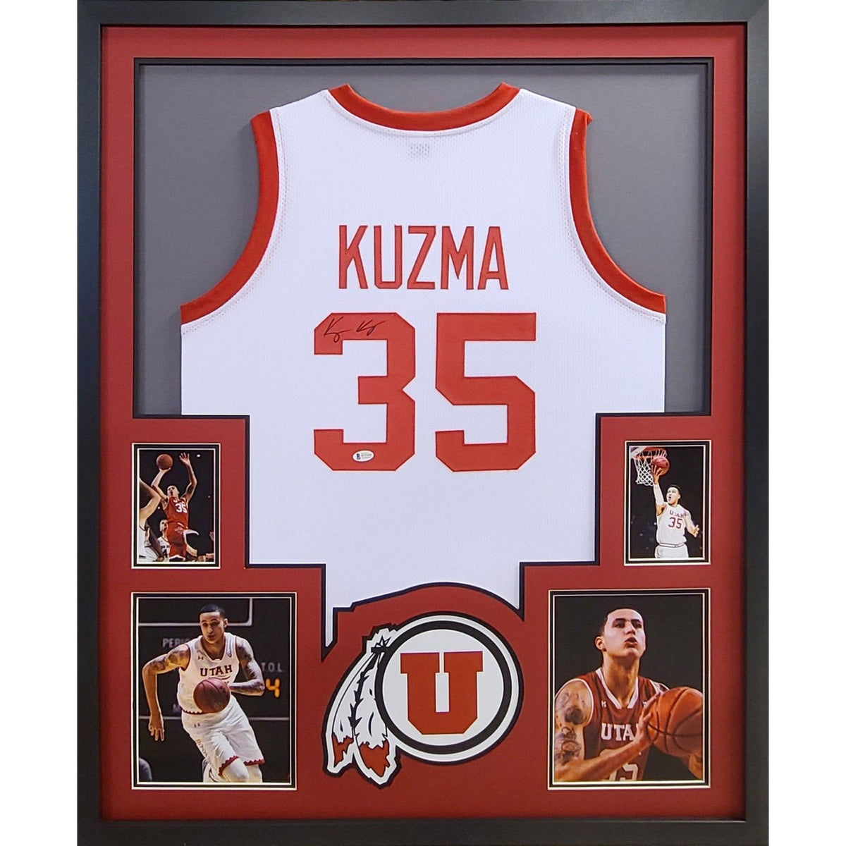 Kyle Kuzma Framed Signed Jersey Beckett Autographed Signed Utah Utes Lakers