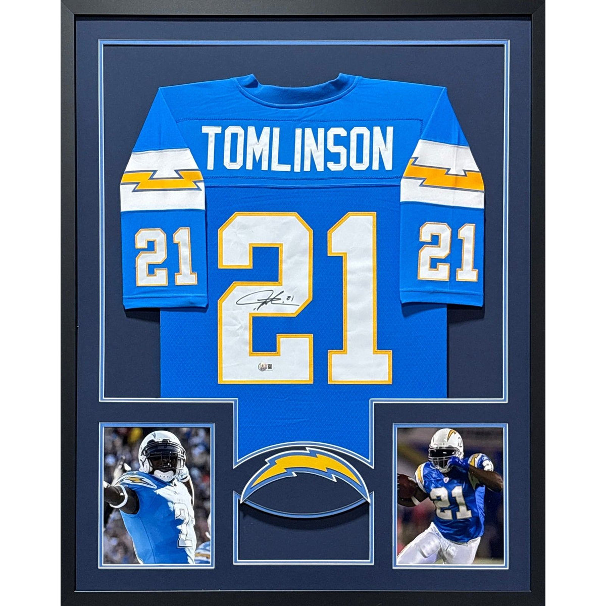 LaDainian Tomlinson Framed Jersey Beckett Autographed Signed Chargers NS