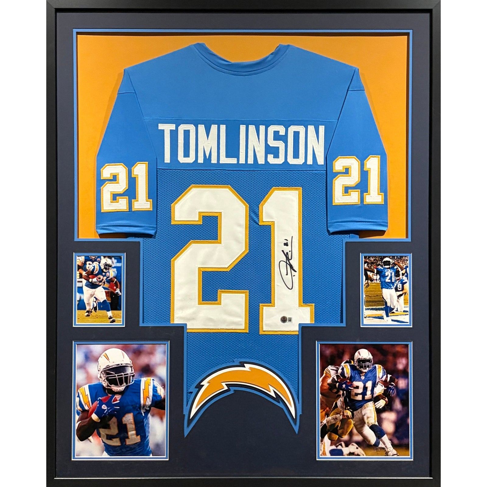 LaDainian Tomlinson Framed Jersey Beckett Autographed Signed Chargers TCU