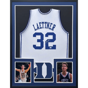 Christian Laettner Signed Framed Jersey JSA Autographed Duke Blue Devils