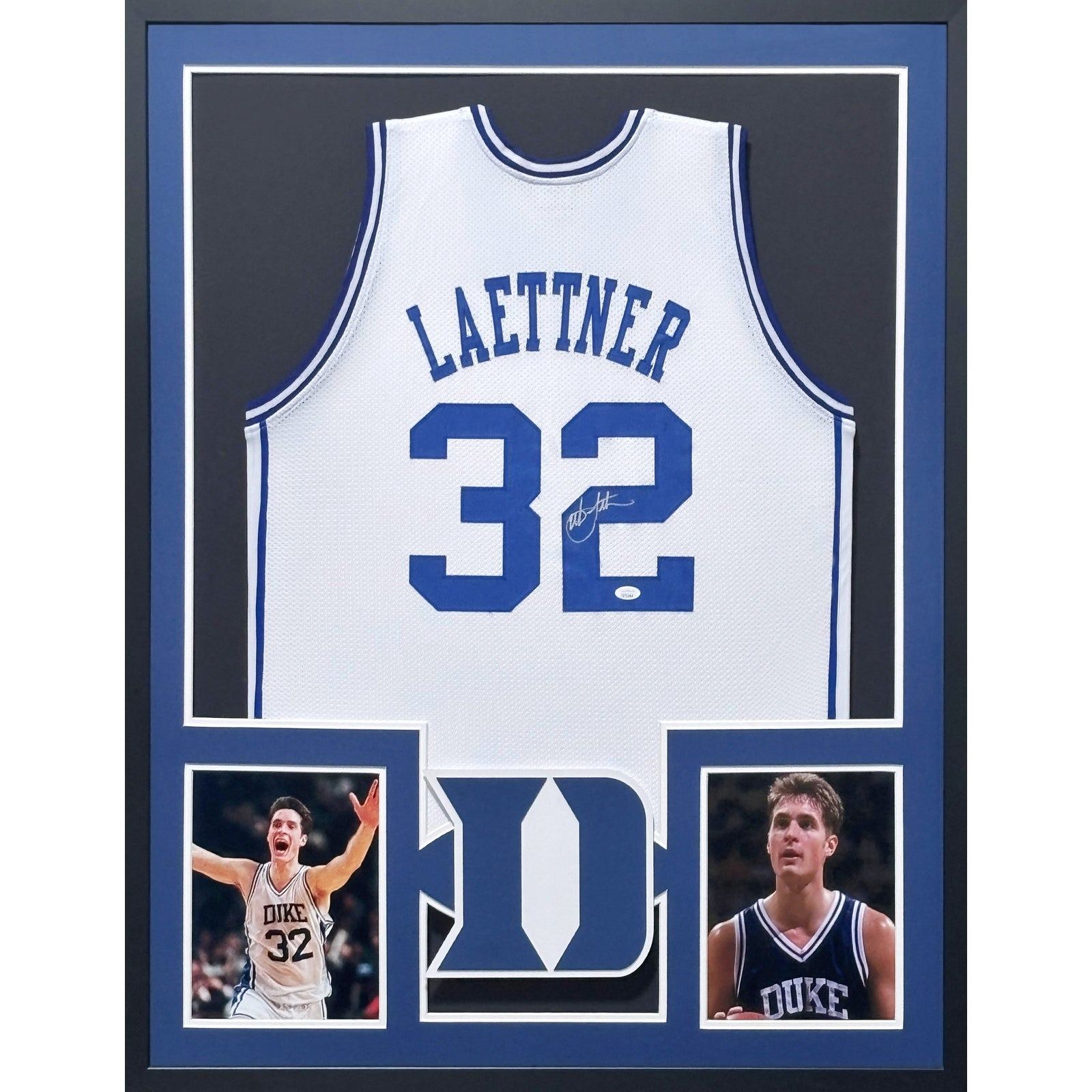 Christian Laettner Signed Framed Jersey JSA Autographed Duke Blue Devils