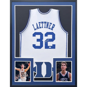 Christian Laettner Signed Framed Jersey JSA Autographed Duke Blue Devils