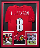 Lamar Jackson Louisville signed/framed jersey