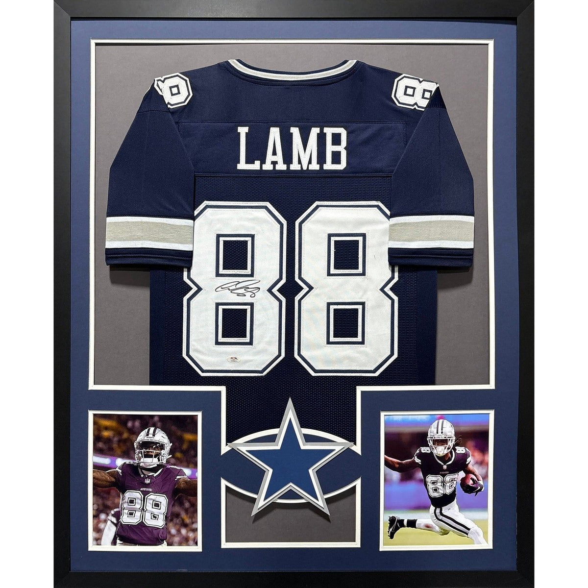 Ceedee Lamb Signed Framed Jersey Beckett Autographed Dallas Cowboys