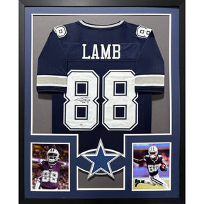 Ceedee Lamb Signed Framed Jersey Beckett Autographed Dallas Cowboys
