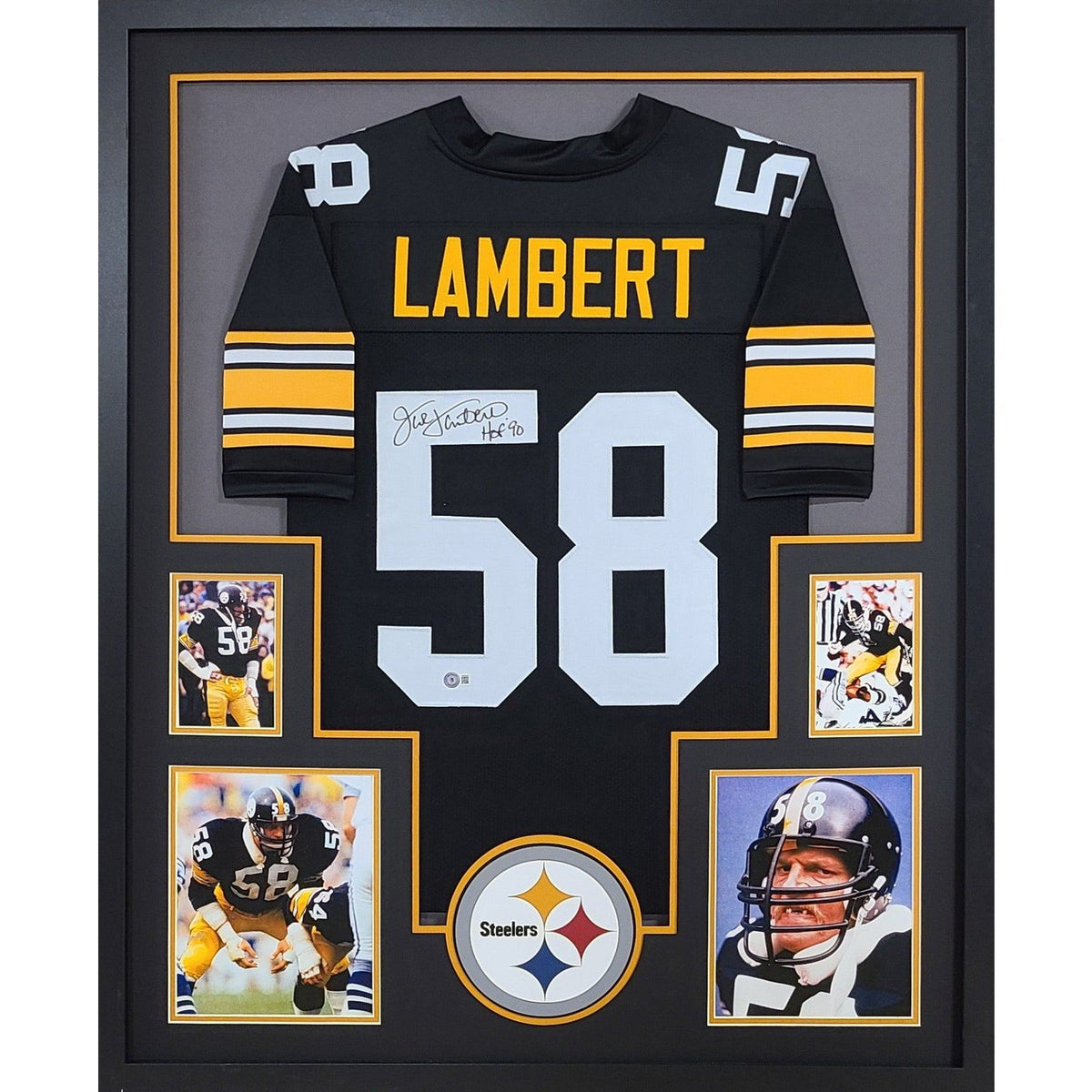 Jack Lambert Framed Signed Jersey Beckett Autographed Pittsburgh Steelers