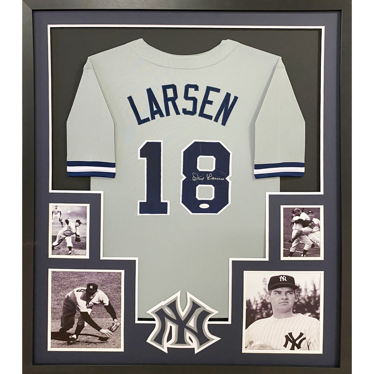 Don Larsen Signed Framed Jersey JSA Autographed New York Yankees